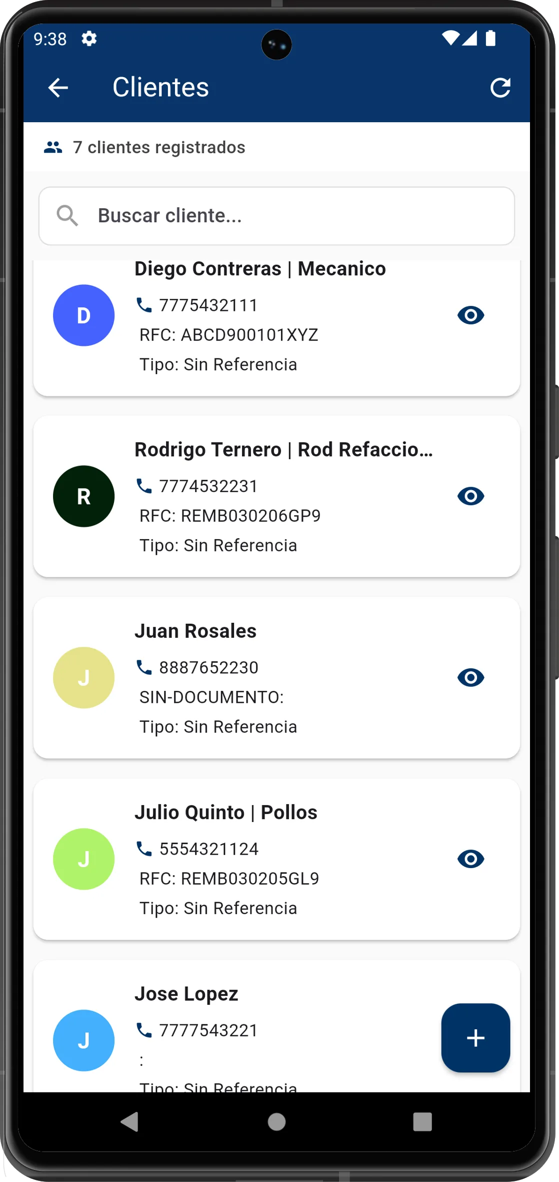 Gestión de clientes y grupos en Controla+